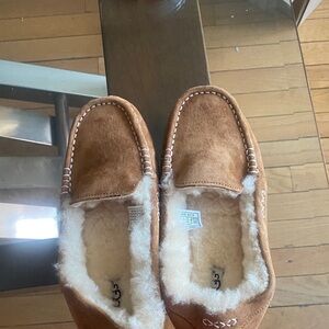 UGG women’s Brown Suede Slip-Ons with White Lining